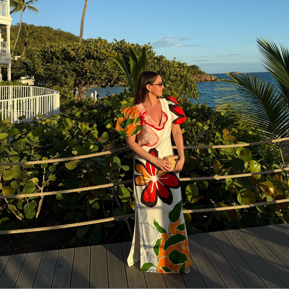 Anthropologie Vibrant Floral Maxi Dress
